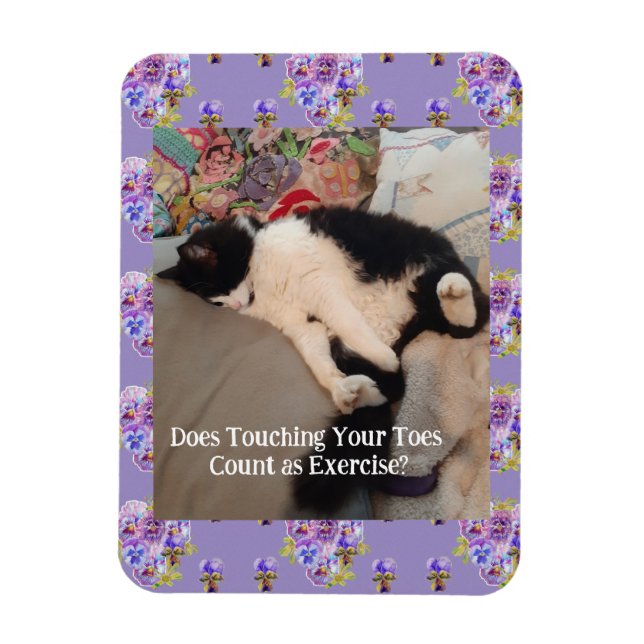 Magnet Flexible Tuxedo Chat Cute Joyeux Anniversaire Touch Toes Ca (Vertical)