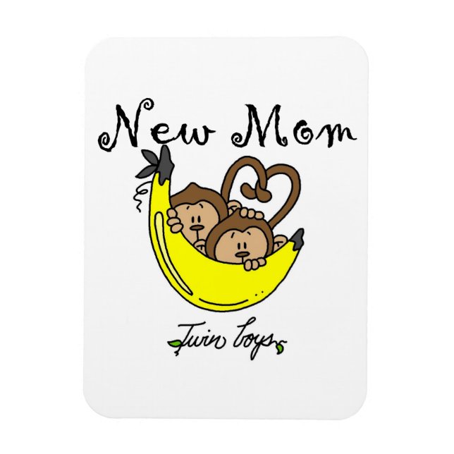 Magnet Flexible Twin Boys New Mom Cadeaux (Vertical)