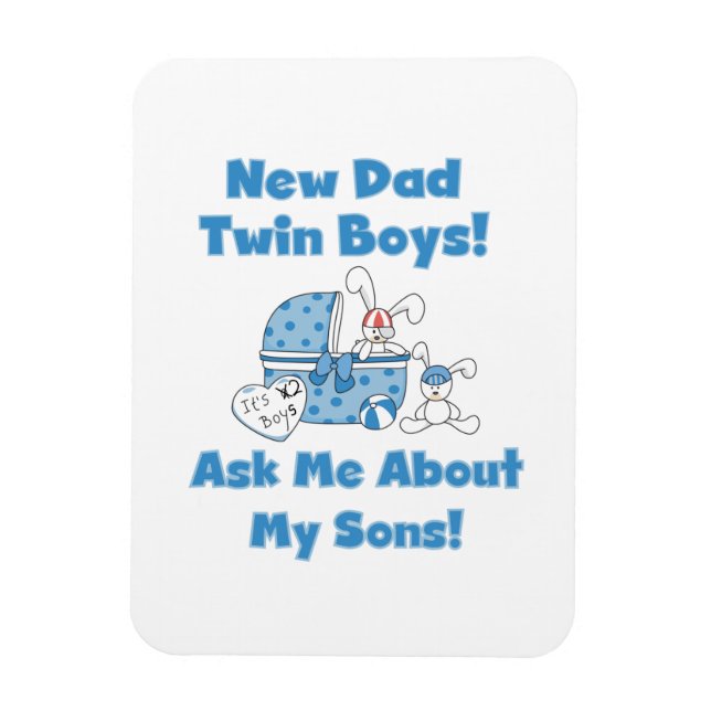 Magnet Flexible Twin Boys New Papa Cadeaux (Vertical)