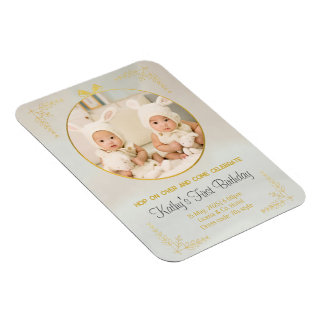 Magnet Flexible twins 1er anniversaire invitations