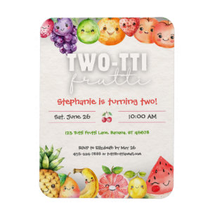 Magnet Flexible Twotti Frutti 2e Invitation d'anniversaire