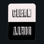 Magnet Flexible Type moderne de bloc rose et noir Lave-vaisselle<br><div class="desc">Lave-vaisselle moderne et élégant avec typographie vintage d'inspiration en gros titres avec contours et polices de blocs. Les couleurs sont le blanc,  le noir et le rose roux. D'autres couleurs sont disponibles.</div>