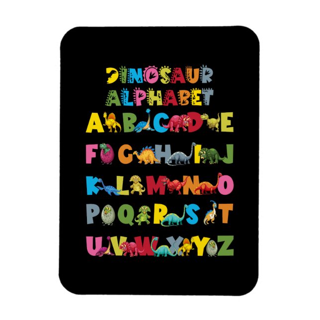 Magnet Flexible Types De Dinosaures Alphabet ABC (Vertical)