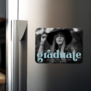 Magnet Flexible Typographie audacieuse Sky Blue Photo Graduation