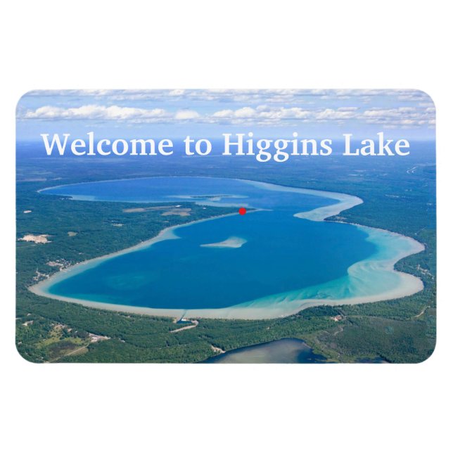 Magnet Flexible Typographie Bienvenue à Higgins Lake (Horizontal)