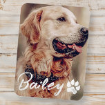 Magnet Flexible Typographie Cool simple et moderne Nom et photo<br><div class="desc">Ce design simple et moderne est composé d'une typographie de script simple et moderne. Ajoutez une photo d'animal de compagnie personnalisée.</div>