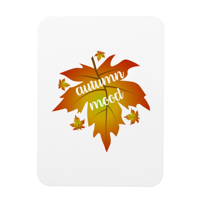 Magnet Flexible Typographie de l'humeur d'automne feuille d'érable (Vertical)