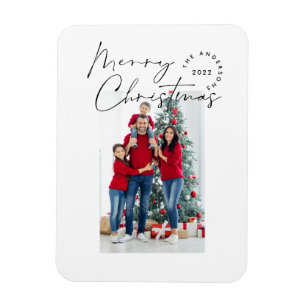 Magnet Flexible Typographie de script moderne 1 photo Noël
