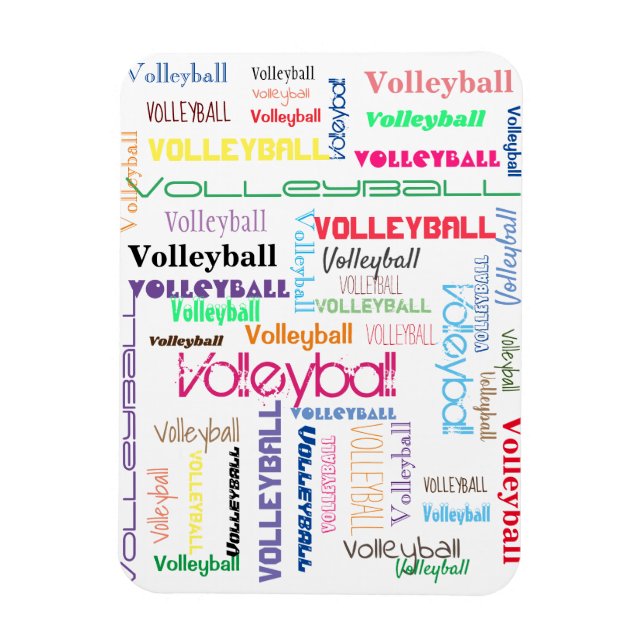 Magnet Flexible Typographie de volleyball Aimant photo flexible (Vertical)