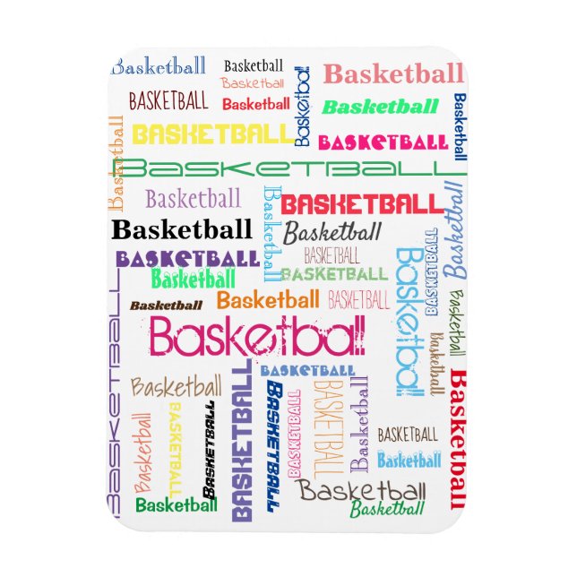 Magnet Flexible Typographie du basket-ball Aimant photo flexible (Vertical)