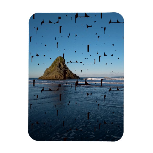 Magnet Flexible Typographie LOVE Custom Seascape Photo (Vertical)