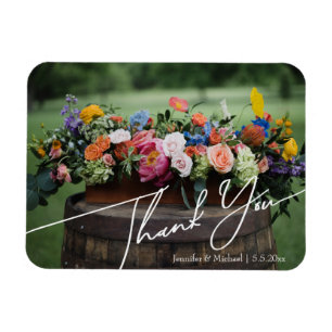 Magnet Flexible Typographie Minimaliste Photo Personnalisée Merci