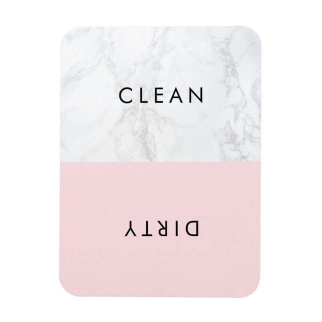 Magnet Flexible Typographie moderne rose et Marbre blanc Lave-vais (Vertical)