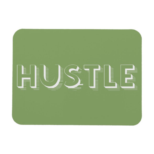 Magnet Flexible Typographie moderne White Hustle (Horizontal)
