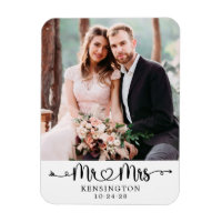Typographie personnalisée Mr Mme Photo de mariage