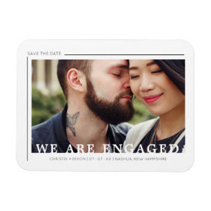 Magnet Flexible Typographie Simple Chic tendance Script Photo Coup