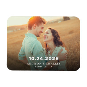 Magnet Flexible Typographie simple Enregistrer le Mariage de date