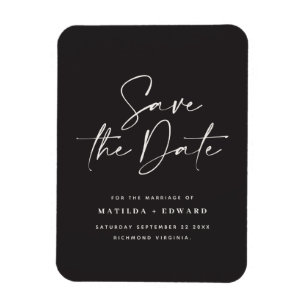 Magnet Flexible Typographiy wedding announcement