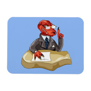 Magnet Flexible Tyrannosaurus Rex Boss Assis À Un Bureau. 2