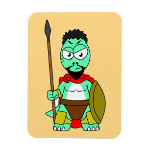 Magnet Flexible Tyrannosaurus Rex Habillé Comme Leonidas.