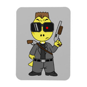 Magnet Flexible Tyrannosaurus Rex Habillé Comme Terminator.