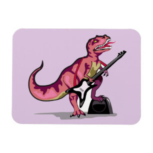 Magnet Flexible Tyrannosaurus Rex Jouant La Guitare.