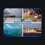 Magnet Flexible TZ Tanzanie - Zanzibar -<br><div class="desc">Vous y trouverez le souvenir de vos vacances. Cette catégorie contient des aimants frigorifiques de nombreux endroits. Cette image contient une représentation des endroits suivants : Tanzanie - Zanzibar - Kendwa Beach - Stone Town Market - Coasline au large de Zanzibar - Stone Town. Impressionnez vos amis et votre famille...</div>