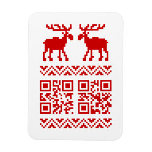 Magnet Flexible Ugly Christmas Sweater QR Code Happy New Year !