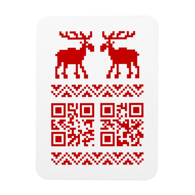 Magnet Flexible Ugly Christmas Sweater QR Code Happy New Year ! (Vertical)