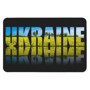 Magnet Flexible Ukraine étiquette avec ciel bleu et champ jaune