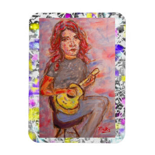 Magnet Flexible ukulele fille goutte peinture