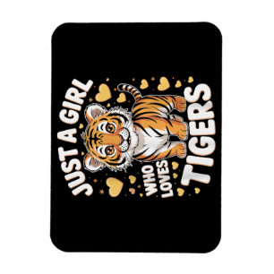 Magnet Flexible Un animal de tigre mignon juste une fille qui aime