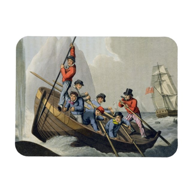 Magnet Flexible Un bateau attaque une baleine, gravé par Matth (Horizontal)
