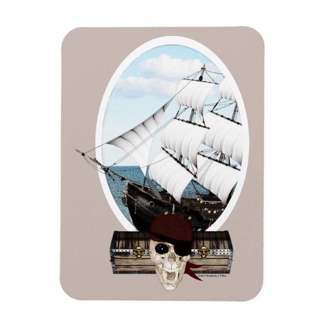 Magnet Flexible Un bateau pirate (Vertical)