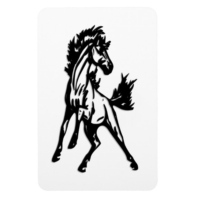 Magnet Flexible Un cheval sautant franchement dans la nature (Vertical)
