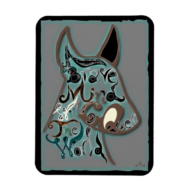 Magnet Flexible Un esprit courageux va conquérir le monde (Vertical)