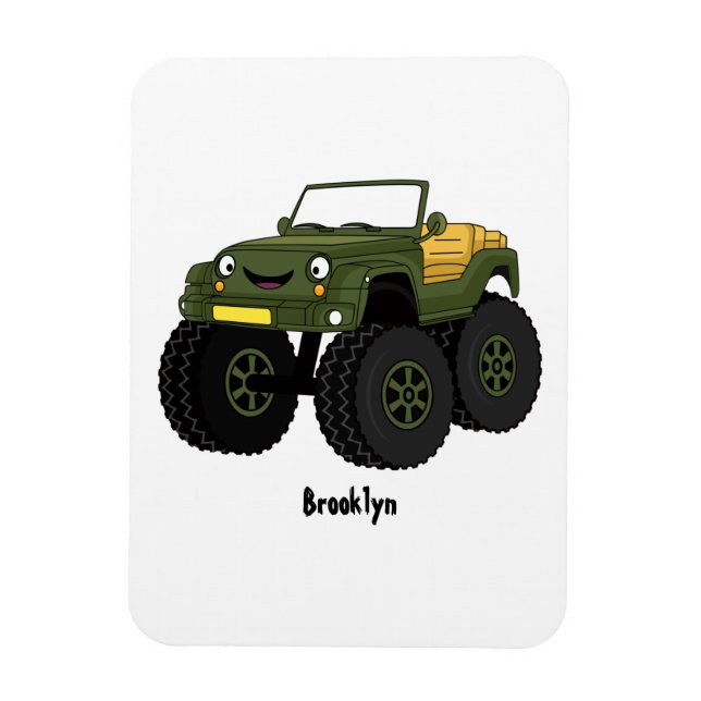 Magnet Flexible Un Green Monster truck (Vertical)