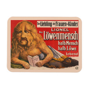Magnet Flexible Un Homme Avec Tête Lion Lecture Shakespeare, 1913.