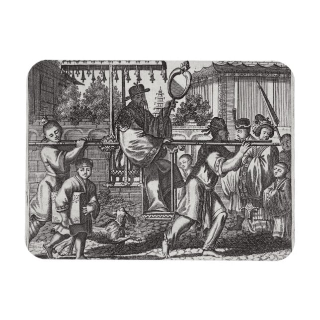 Magnet Flexible Un mandarin dans une chaise de dedan, illustration (Horizontal)