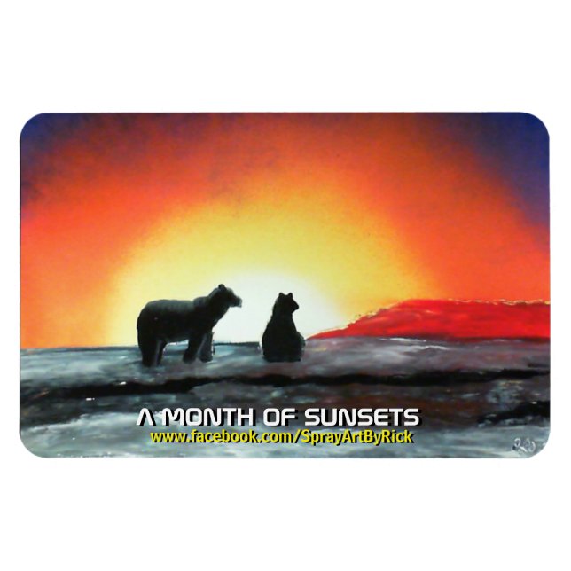Magnet Flexible Un mois de coucher de soleil (Horizontal)