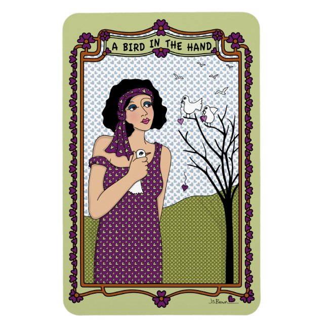 Magnet Flexible Un Oiseau Dans L'Aimant Flex A_Main 4"x6" (Vertical)