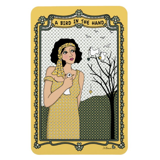 Magnet Flexible Un Oiseau Dans L'Aimant Flex Hand_C 6"x4" (Vertical)