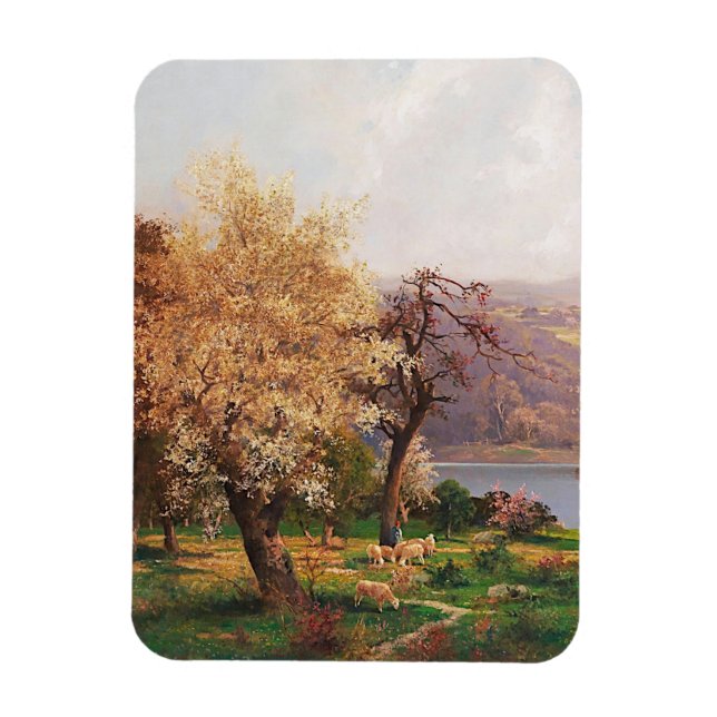 Magnet Flexible Un paysage de lac au printemps par Adolf Kaufmann (Vertical)