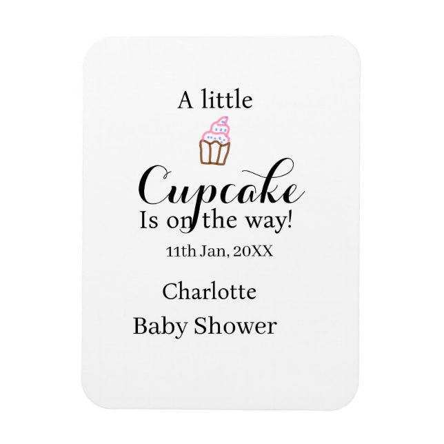 Magnet Flexible Un petit gâteau arrive nom de la baby shower da (Vertical)