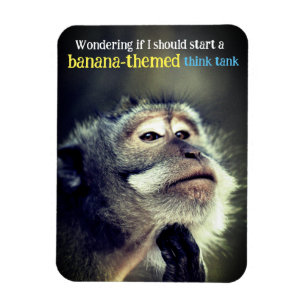 Magnet Flexible Un singe réfléchi pensant une citation drôle