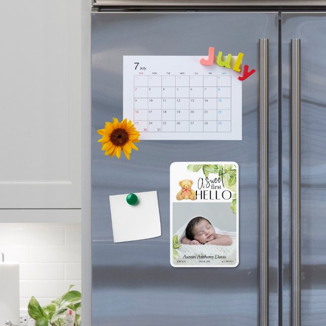 Magnet Flexible Une douce première carte d'annonce de naissance de (Créateur téléchargé)