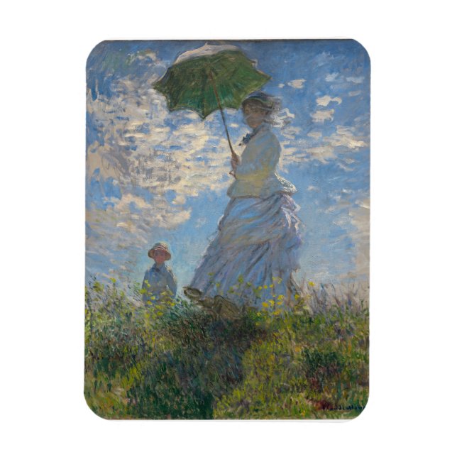 Magnet Flexible Une femme avec un parasol | Paysage français (Vertical)