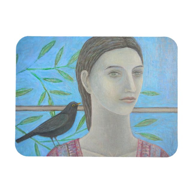 Magnet Flexible Une femme et un oiseau-noir sont un (Horizontal)