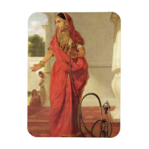 Magnet Flexible Une fille de danse indienne avec un narguilé, 177