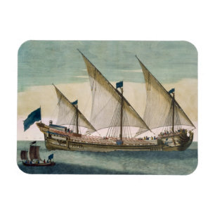 Magnet Flexible Une galère à trois mâts en cours de navigation, av